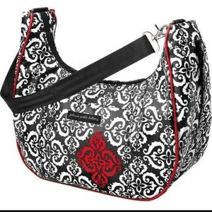 Petunia Pickle Bottom Touring Tote (black & white damask w/ red accent)
